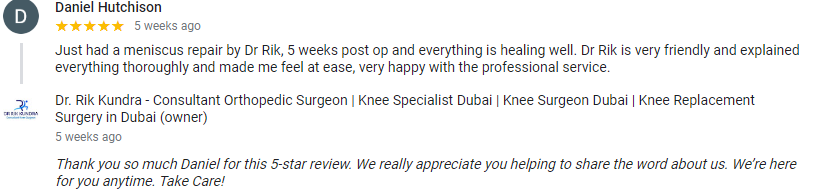 Patient reviews on meniscal repair and knee cartilage
