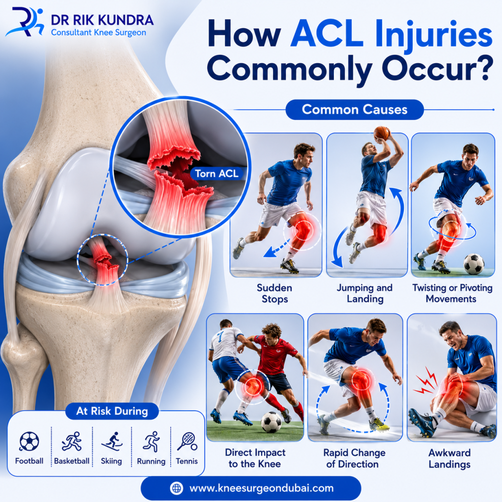 How ACL injuries commonly occur